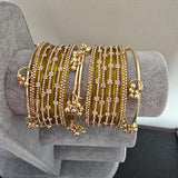 2.4 gold/yellow kashmiri glass bangles
