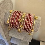 2.8 red kashmiri glass bangles