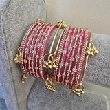 2.6 Pink glass kashmiri bangles
