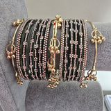 2.4 dark green kashmiri glass bangles