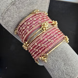 2.6 Pink glass kashmiri bangles