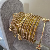 2.4 gold/yellow kashmiri glass bangles