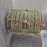 2.8 light green kashmiri glass bangles