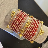 2.8 red kashmiri glass bangles