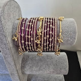 2.8 purple kashmiri glass bangles