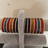 Multi coloured glass bangles 2.4