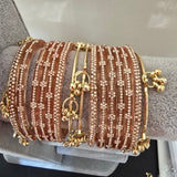 2.8 orange kashmiri glass bangles