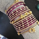2.8 purple kashmiri glass bangles