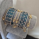 2.6 blue  kashmiri glass bangles