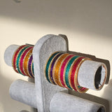Multi coloured glass bangles 2.4