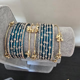 2.6 blue  kashmiri glass bangles