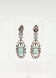 aliyah gunmetal and rose gold earrings- Turquoise